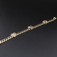 10K YG HEART Bracelet 7.5in 11.3g 6.5mm