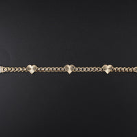 10K YG HEART Bracelet 7.5in 11.3g 6.5mm
