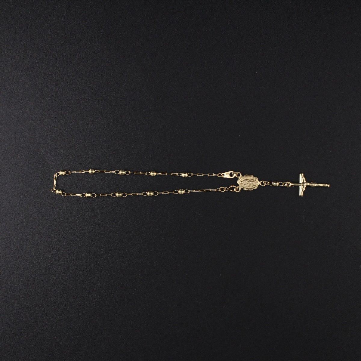 14K YG Rosary Bracelet 7in 3.2g