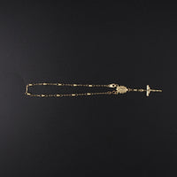 14K YG Rosary Bracelet 7in 3.2g