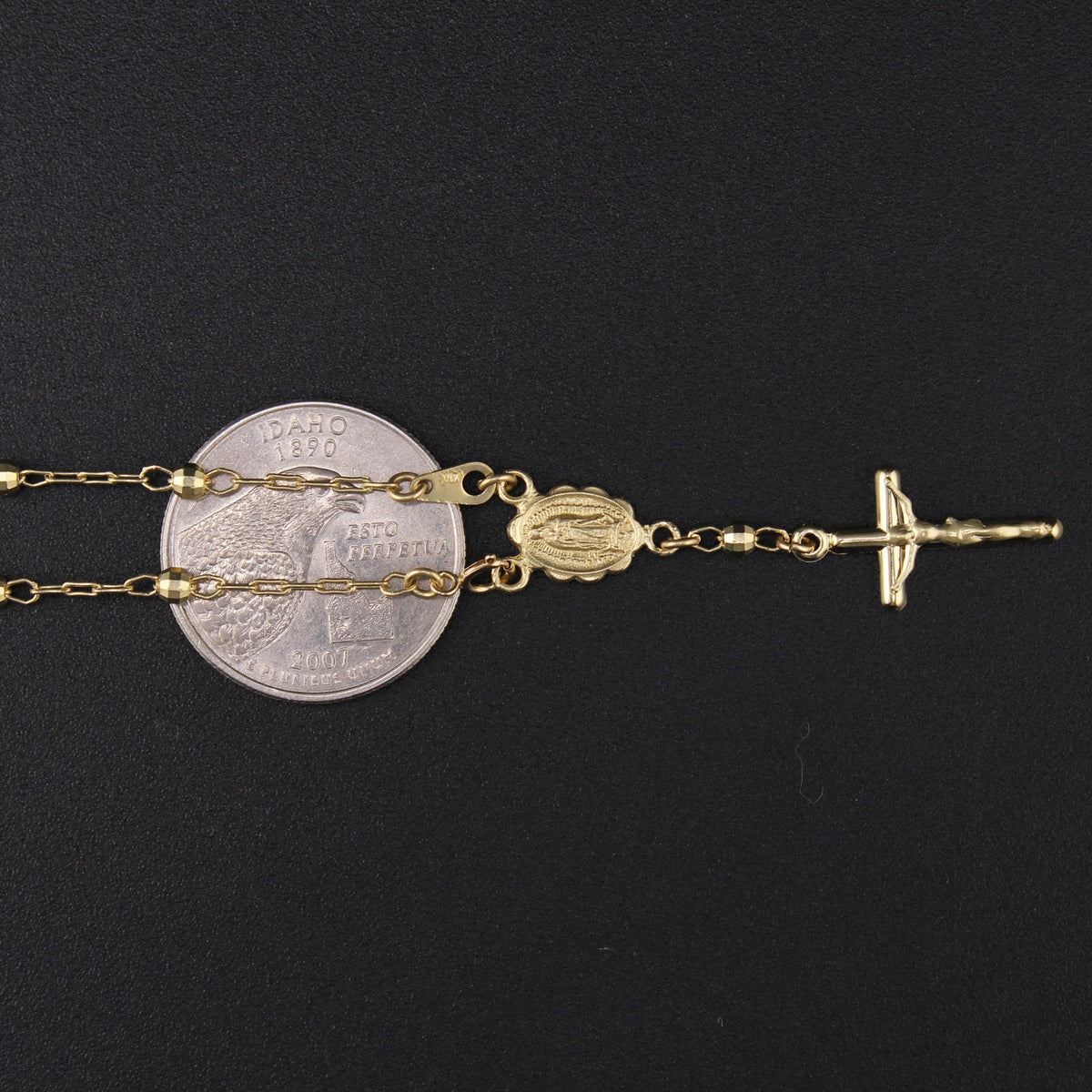 14K YG Rosary Bracelet 7in 3.2g
