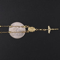 14K YG Rosary Bracelet 7in 3.2g