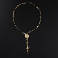 14K YG Rosary Bracelet on black background