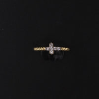10K YG Cross Ring 