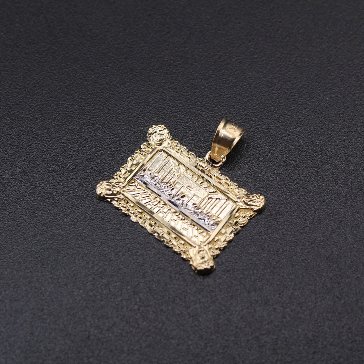 10K Last Supper 1.6g YG Pendant on black 