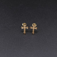 10K Cross Earrings