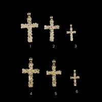 10K Cross Nugget YG Pendant