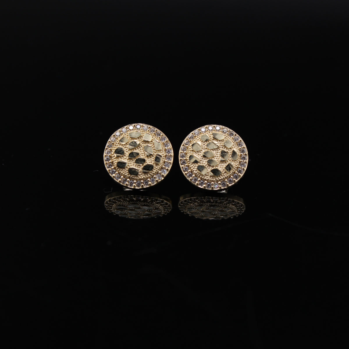 10K Studs Round 2.2g YG Earring