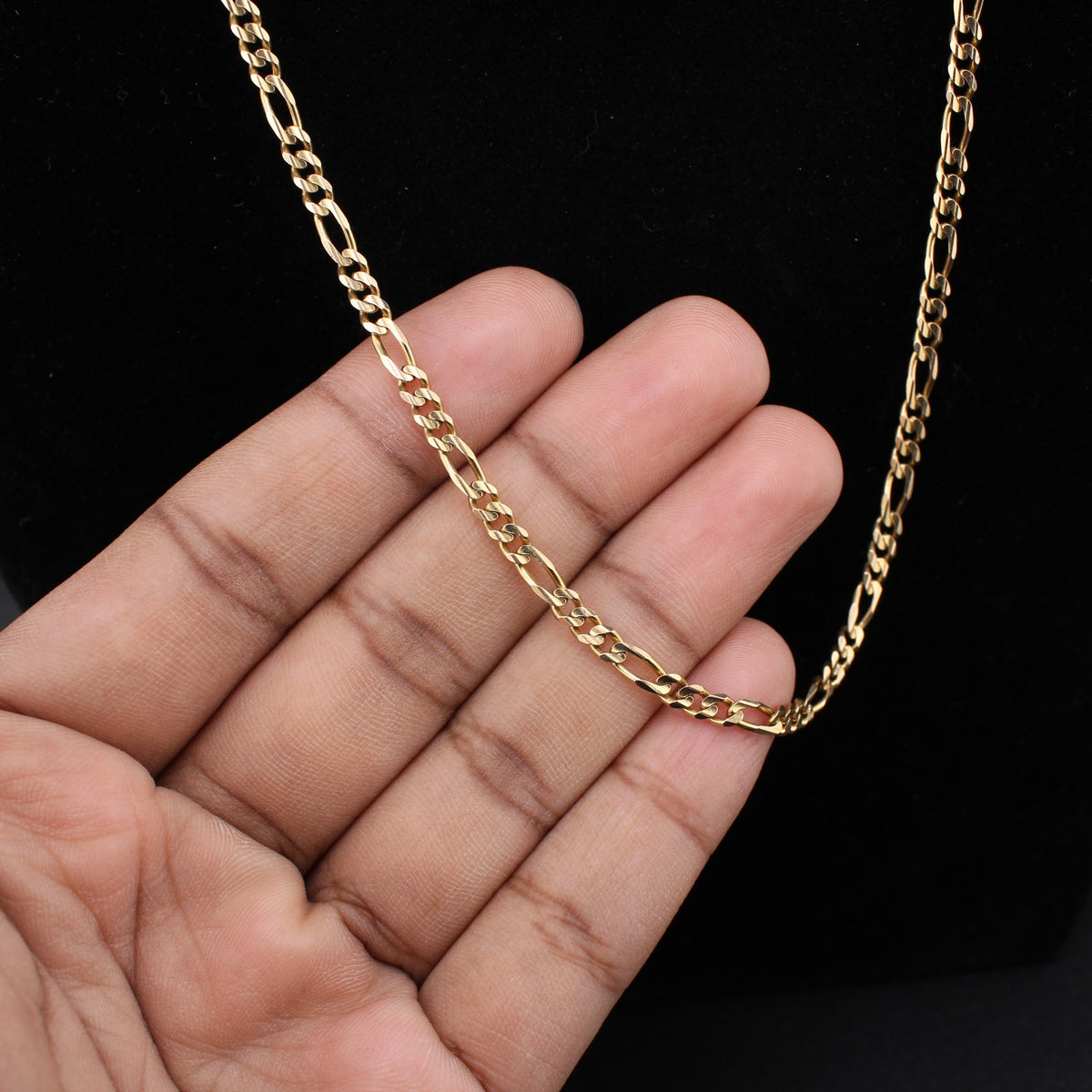 14K Figaro 15g YG Chain 22in