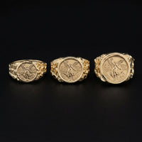 Real 10K Gold 50 Pesos Centenario Ring