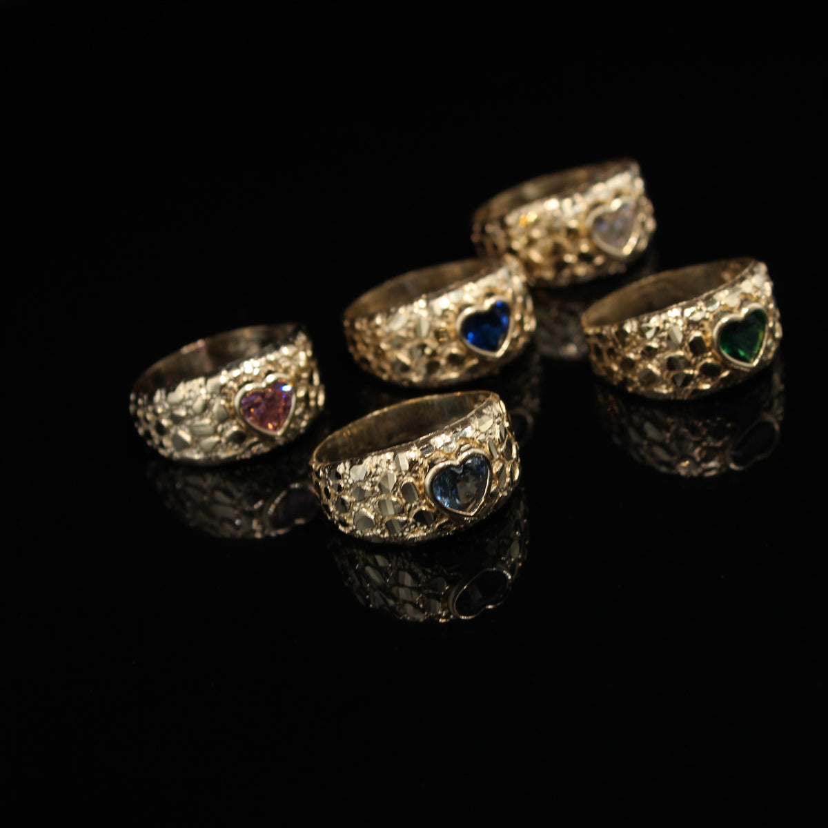 10K CZ Nugget Ring YG