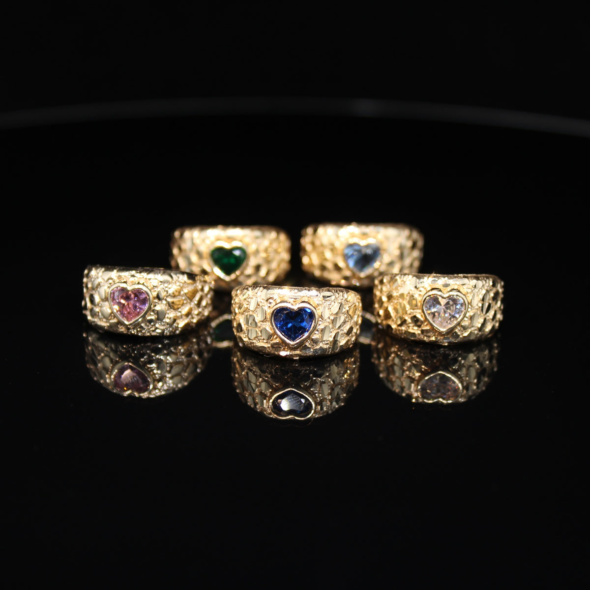 10K CZ Nugget Ring YG
