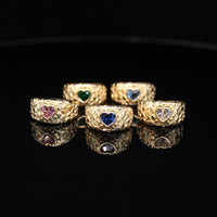 10K CZ Nugget Ring YG