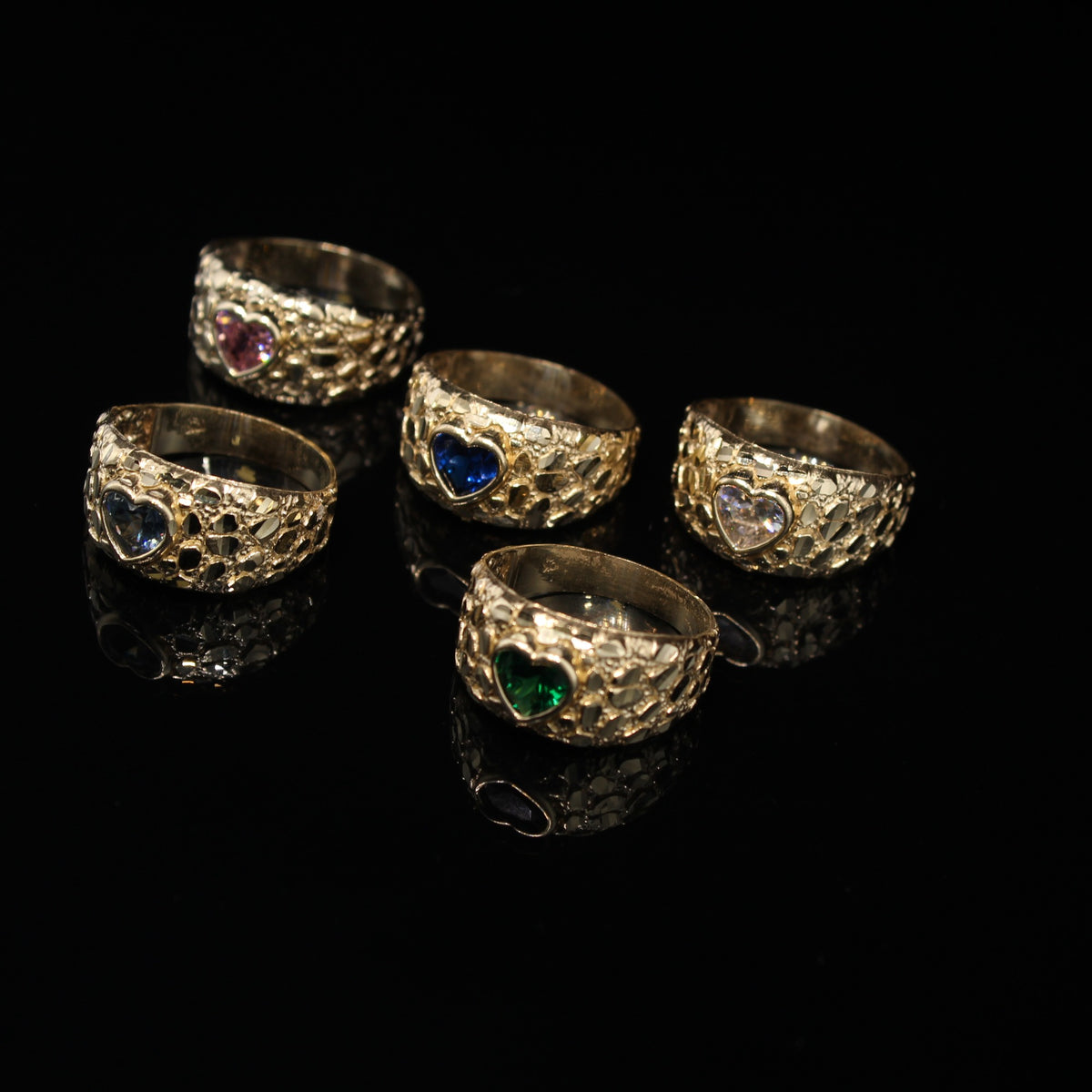 10K CZ Nugget Ring YG