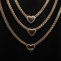10K Chino Heart YG Chain 5mm