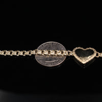10K Chino Heart YG Bracelet 5mm