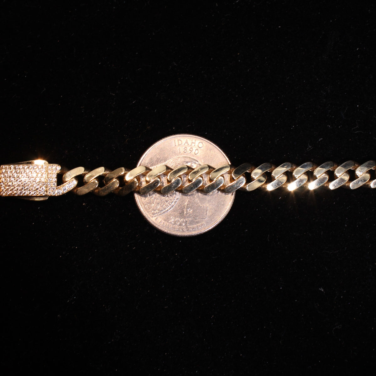 14K Monaco 7g YG Bracelet 7.5in 7mm