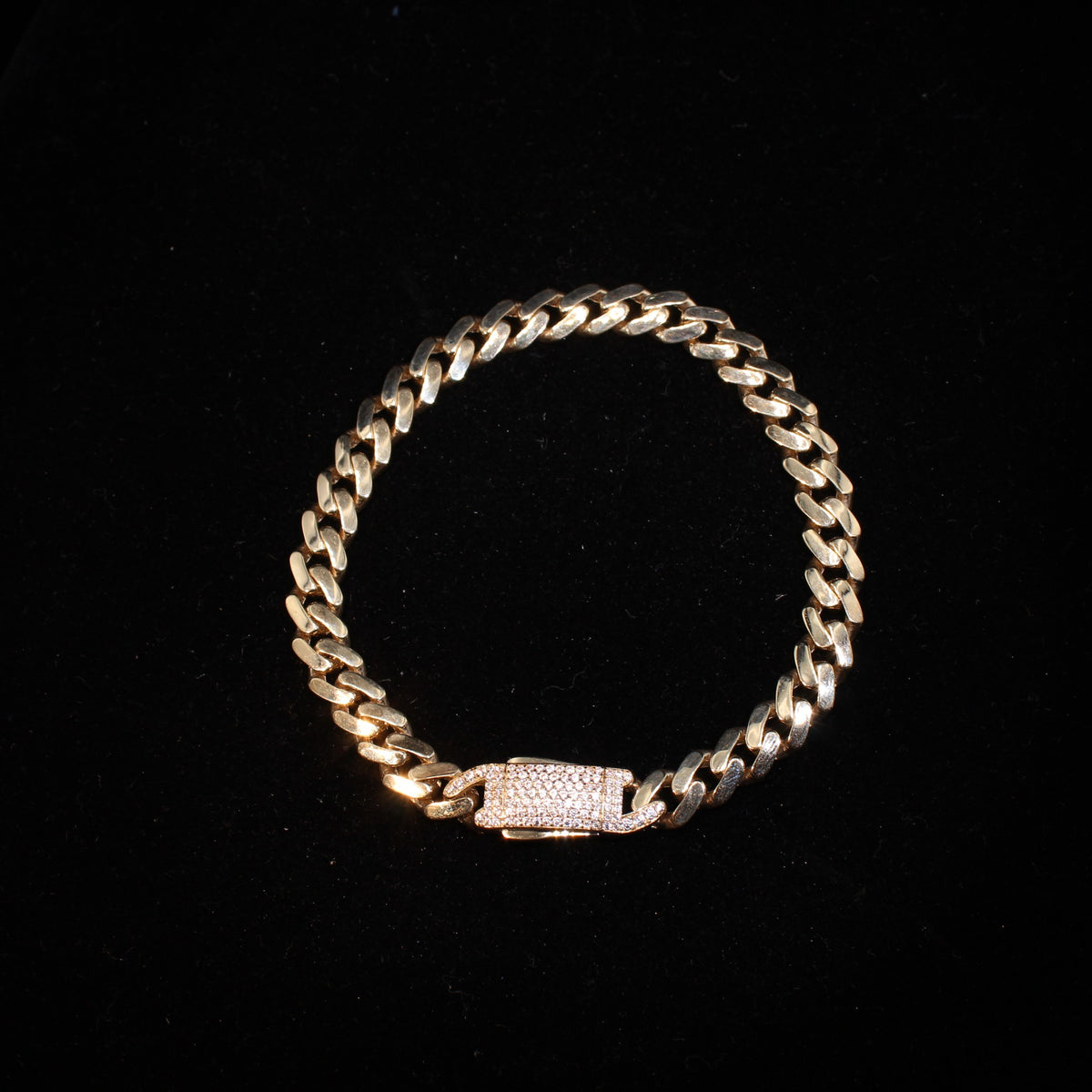 14K Monaco 7g YG Bracelet 7.5in 7mm