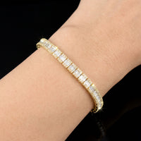 Pulsera de Baguette de Diamantes de Oro de 10K auténtico 3.6 CTW