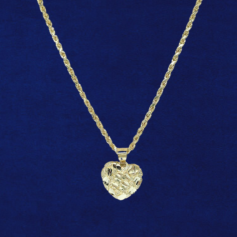 Heart Nugget with Rope Chain