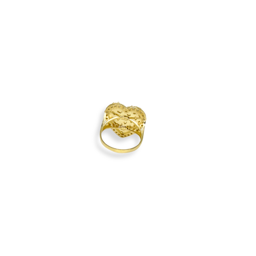 10K Heart Nugget CZ Ring