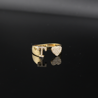 Real 10K Gold Diamond Initial Rings (Multiple Letters) - Adjustable