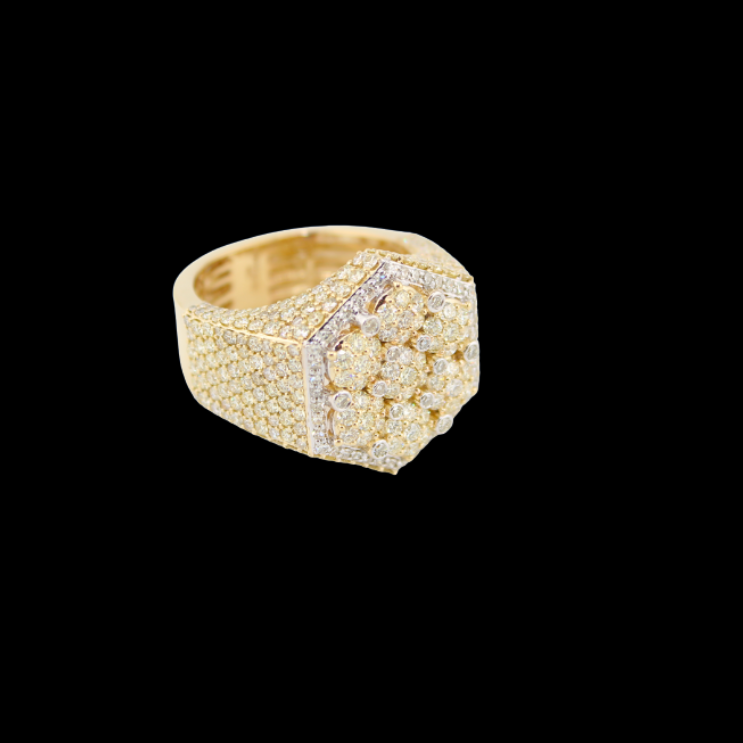 Real 10K Gold Diamond Mens Ring 4.37 CTW