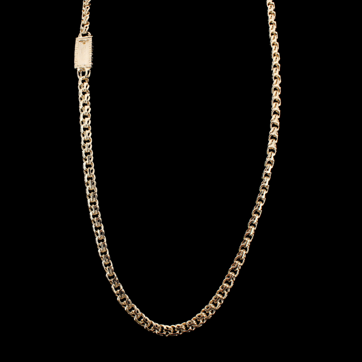 Cadena Chino de Oro Real de 14K y 7mm