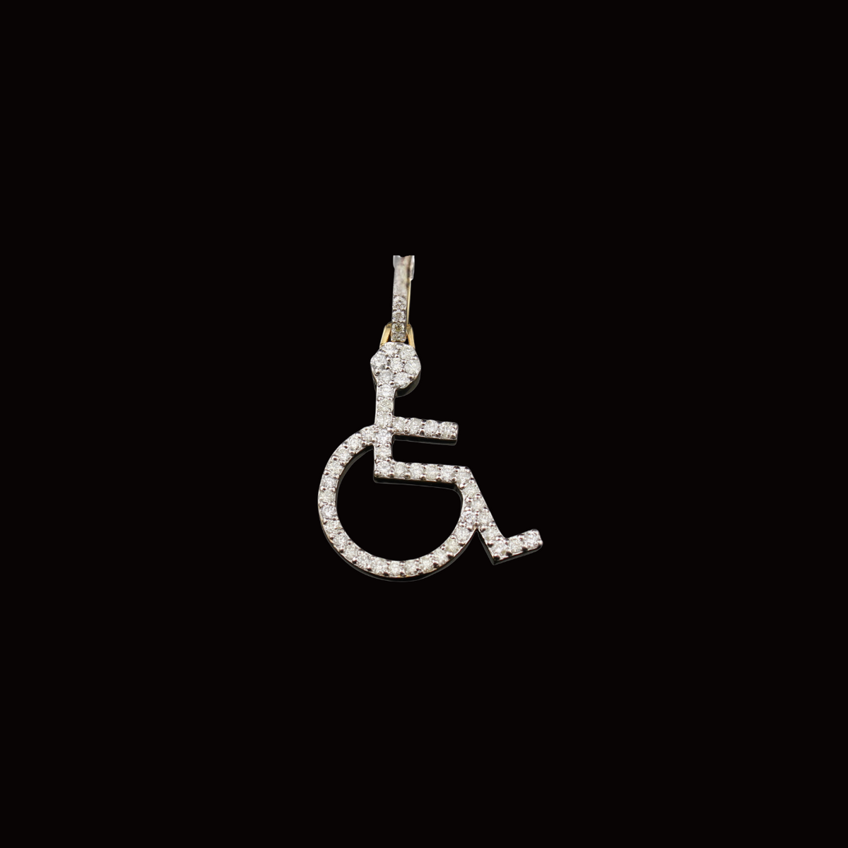 Real 10K Gold Diamond Crip Handicap Pendant