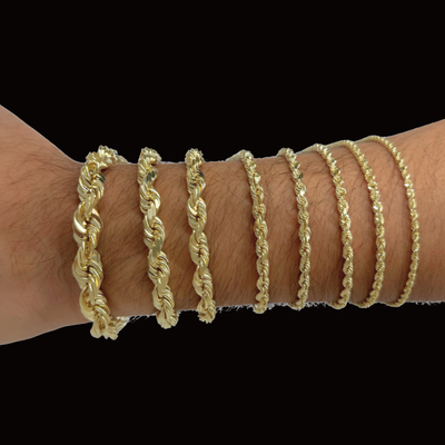 10K Solid Rope Bracelets