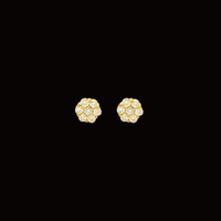 Pendientes de oro de 10K auténtico con diamantes redondos