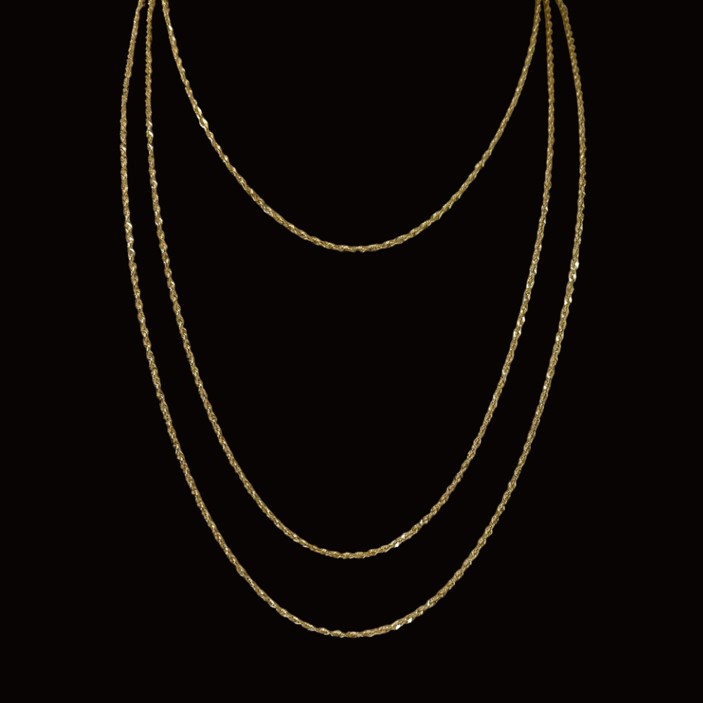Real 10K Gold 1.5mm Rope Chains