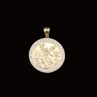 Real 10K Gold 50 Pesos Pendant