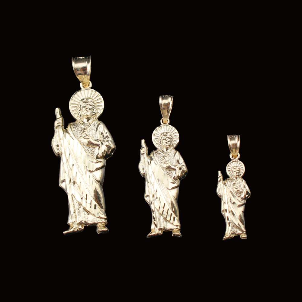 Auténticos colgantes de San Judas de oro de 10K