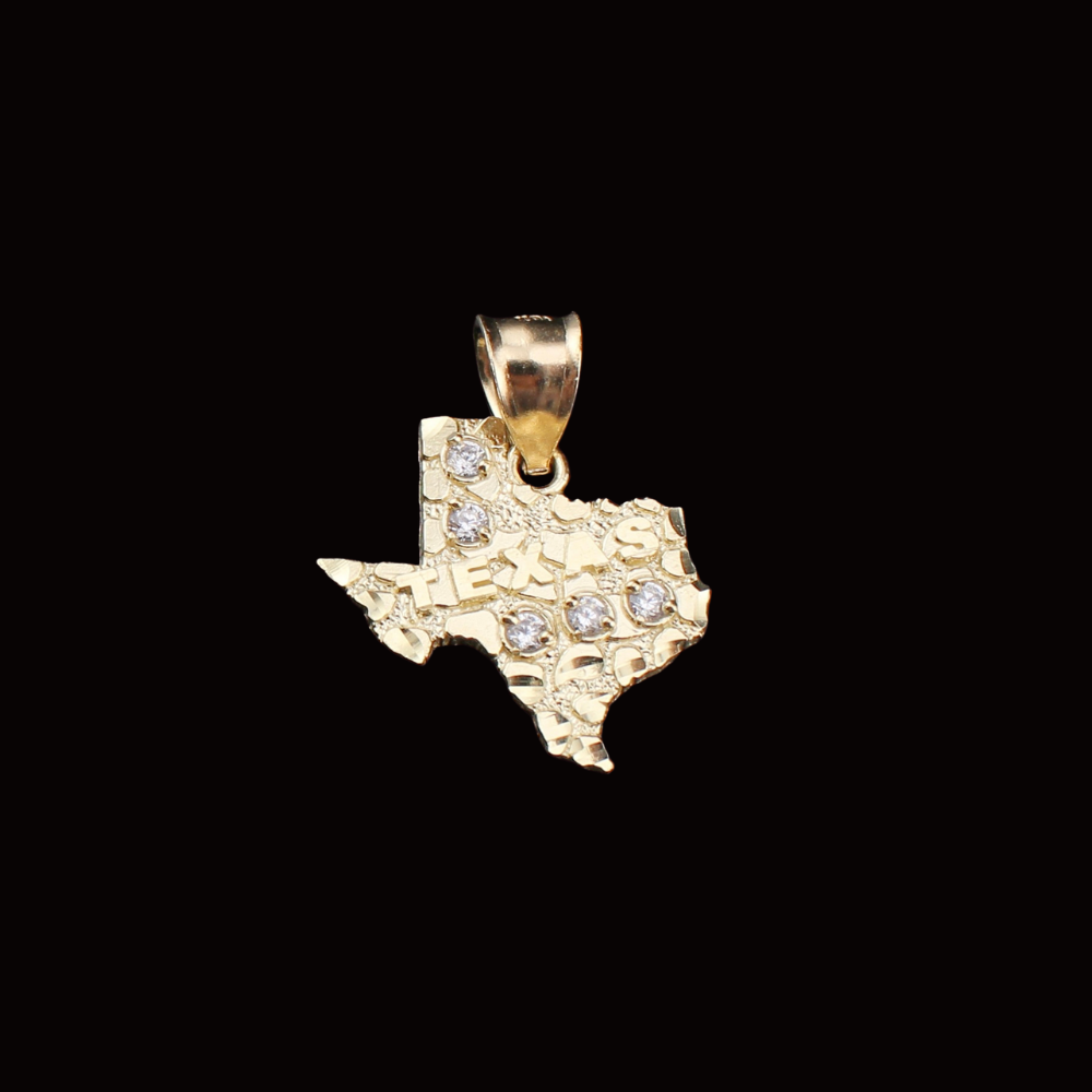Real 10K Gold Nugget Texas Necklace
