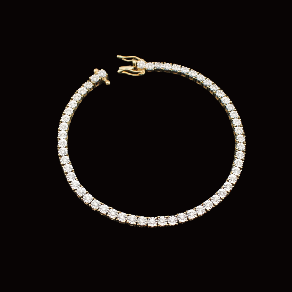 Pulsera de tenis de oro de 10K y diamantes de 1,1 CTW reales