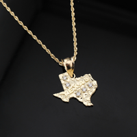 Collar de pepita de oro de 10K real de Texas
