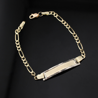 Real 10K Gold Figaro ID Ladies/Baby Bracelet