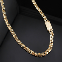 Cadena Chino de Oro Real de 14K y 7mm