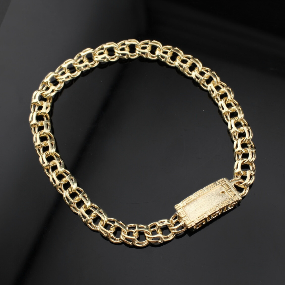 Real 14K Gold 7mm Chino Bracelet