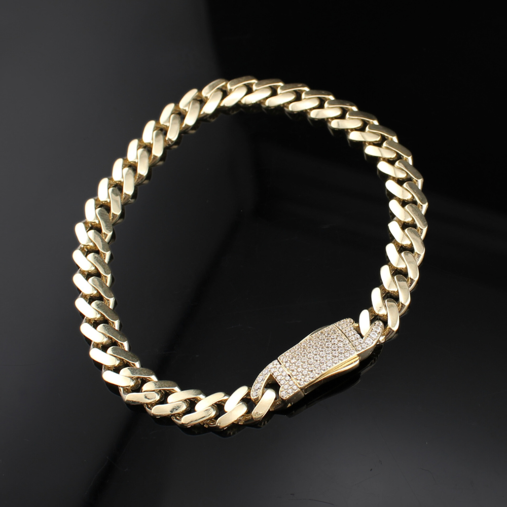 Pulseras Cubanas Reales de Oro de 10K y 6.5mm