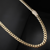 Cadena Cubana Royal de Oro de 10K auténtico de 6.5mm