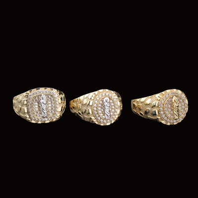 10K Gold Nugget San Judas Saint Jude Ring