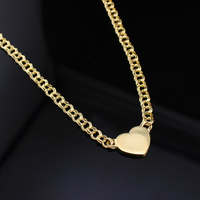 Real 10K Gold 6mm Womens Chino Heart Necklace