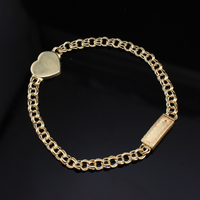 Pulsera de corazón china de oro de 10K auténtico