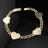 Pulsera Chino Corazón de Oro de 10K Real