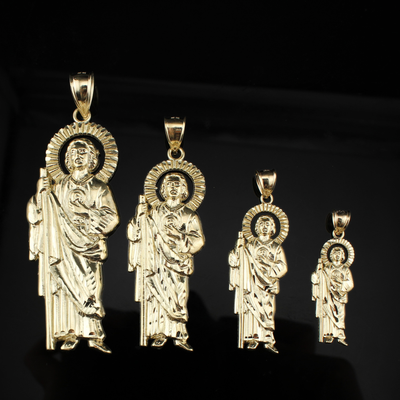 10K Real Gold Saint Jude San Judas Pendant