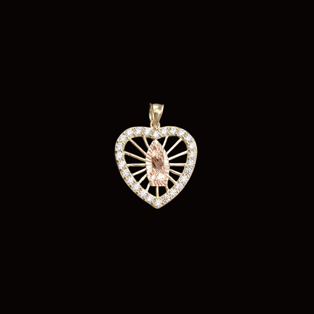 Colgante de la Virgen María de oro de 10 quilates auténtico