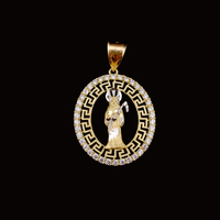 Colgante de oro auténtico de 10 quilates de la Santa Muerte