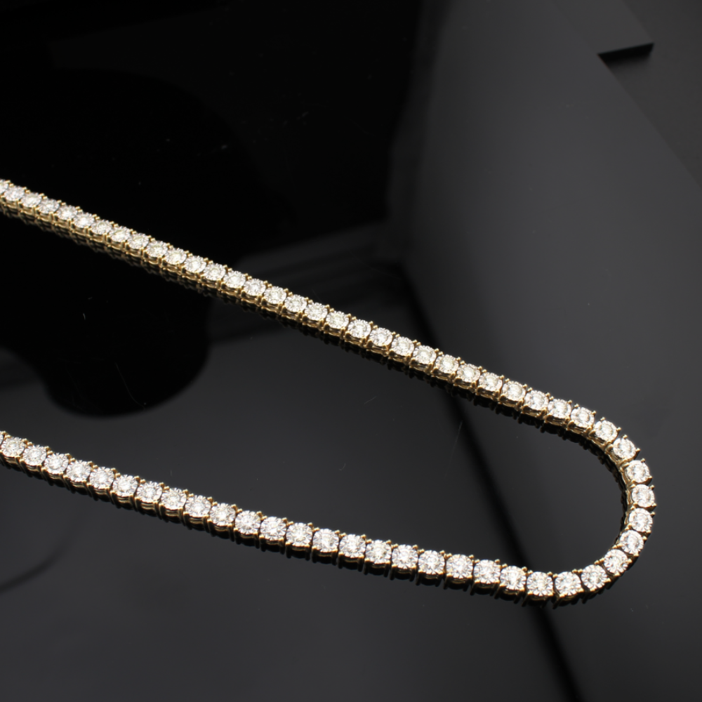 Real 10K Gold Diamond Tennis Chain 2.5 CTW
